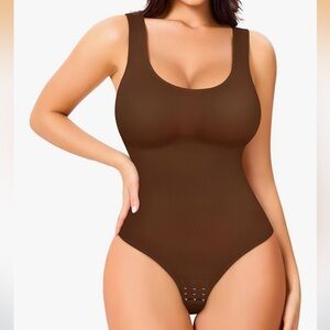 Shapewear Bodysuit XL / 2XL Tummy Control Body Shaper Tank Tops Thong BROWN